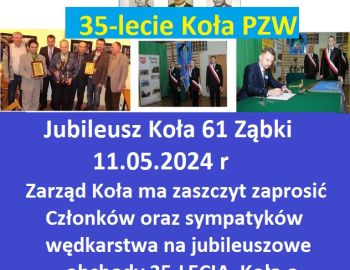 Jubileusz z okazji 35-lecia Koła PZW 61 Ząbki